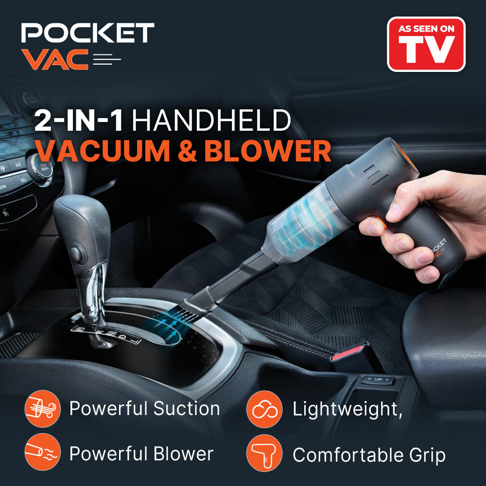 Pocket Vac 2-in-1 Handheld Portable Vacuum & Blower