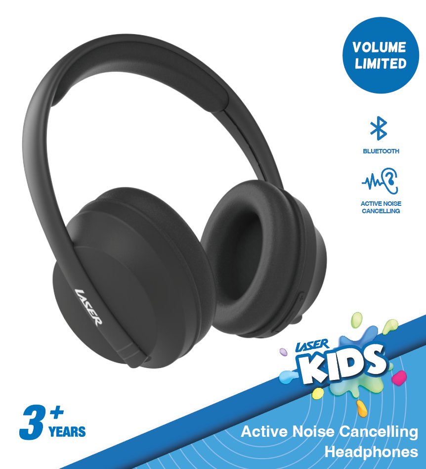 Laser ANC Kids Wireless Headphones Volume-Limited (Black)