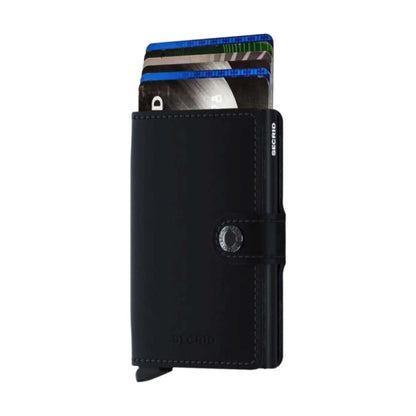 Secrid Miniwallet Compact RFID Aluminium Leather Card Wallet Black