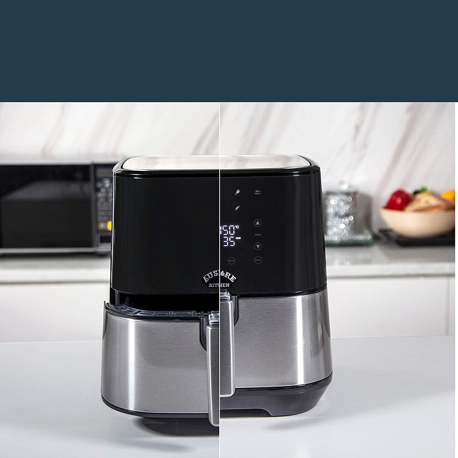 AUSPURE Air Fryer 5.5L Premium Digital, 100 Recipes, Nonstick Basket