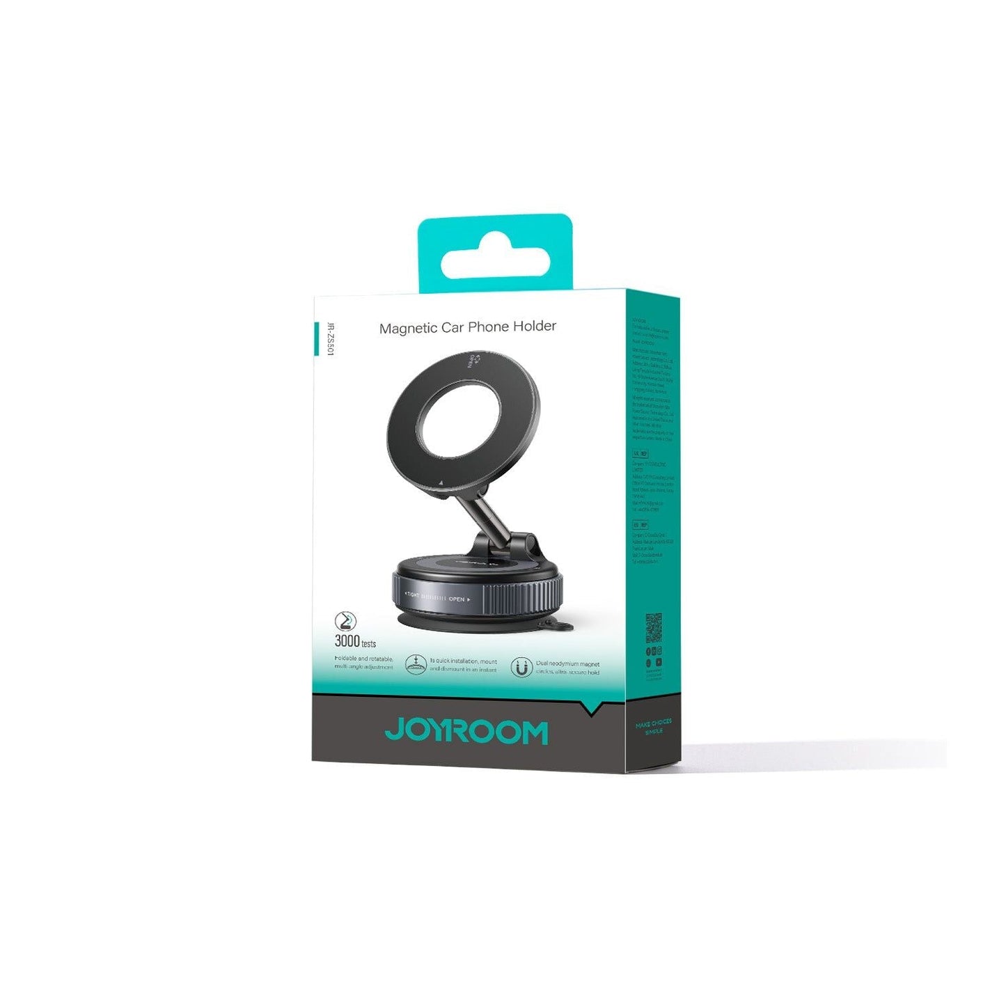JoyRoom JR-ZS501 Mgsafe Suction Cup Phone Car Mount - Black | JoyRoom JR-ZS501 MagSafe Suction Cup Phone Car Mount | JR-ZS501