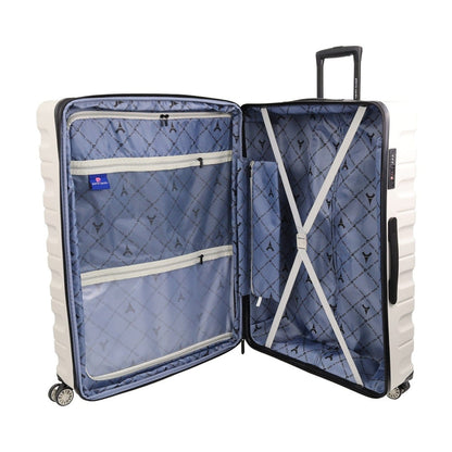 3pc Pierre Cardin 4 Wheel Hard-Shell Suitcase Travel Luggage Set Snow