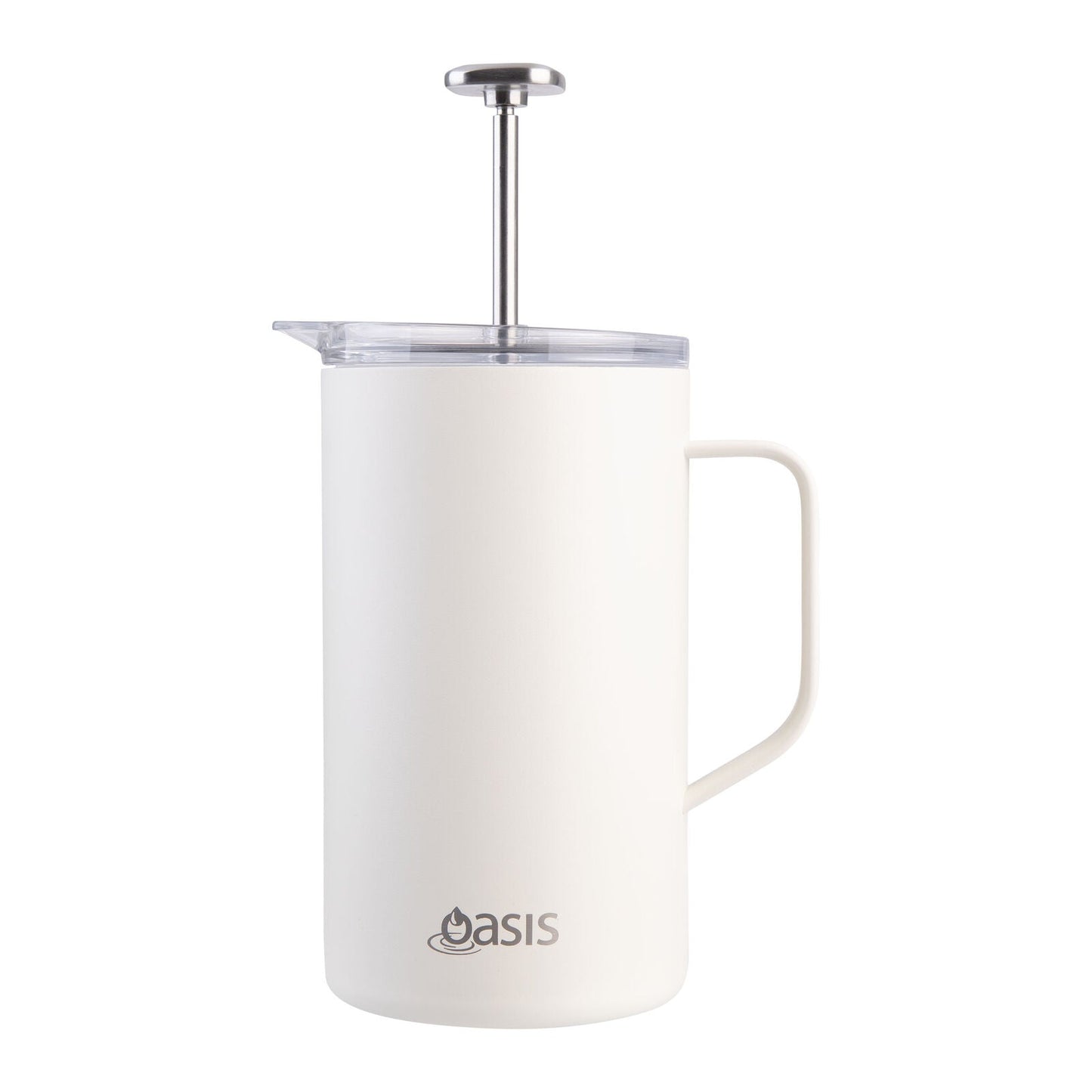 Oasis Stainless Steel Double Wall Insulated Coffee Press - 8 Cup - 1 Litre - Alabaster