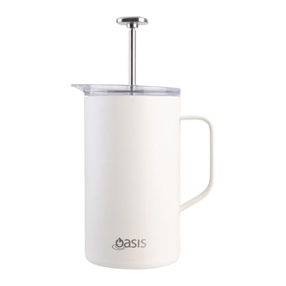 Oasis Stainless Steel Double Wall Insulated Coffee Press - 4 Cup - 600ml (Alabaster)