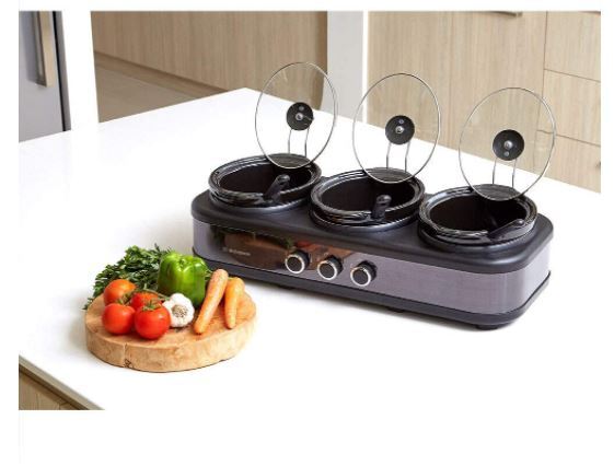 Westinghouse 3-Pot Slow Cooker - Black