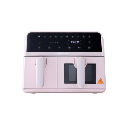 Devanti Air Fryer 9L Dual Zone Fryers 2600W (Pink)