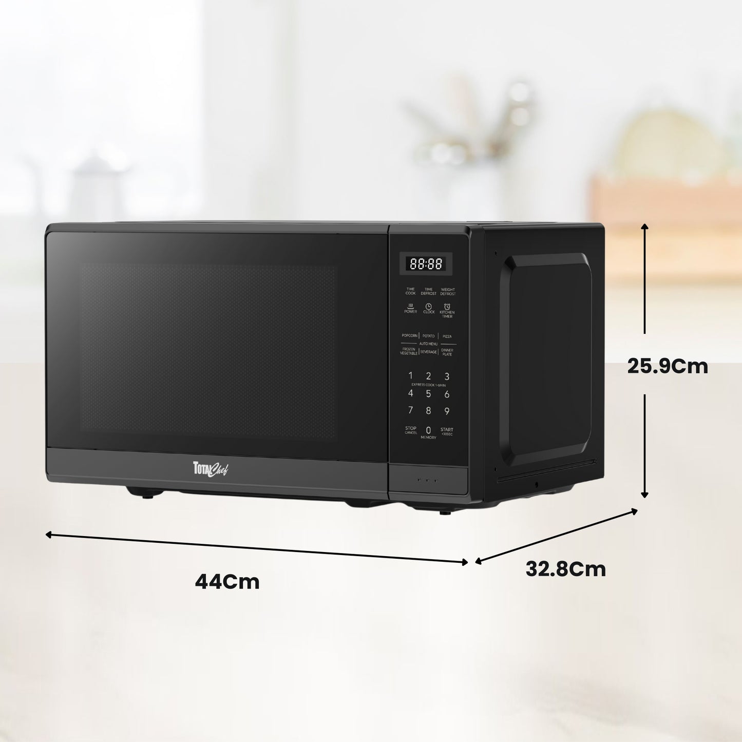 Total Chef 700W Microwave Oven 20L Black