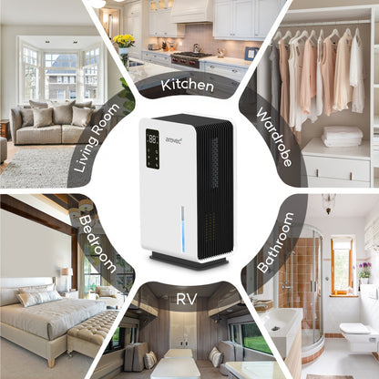 AROVEC 2-in-1 Air Dehumidifier & Purifier, True HEPA Filter, AV-DP500