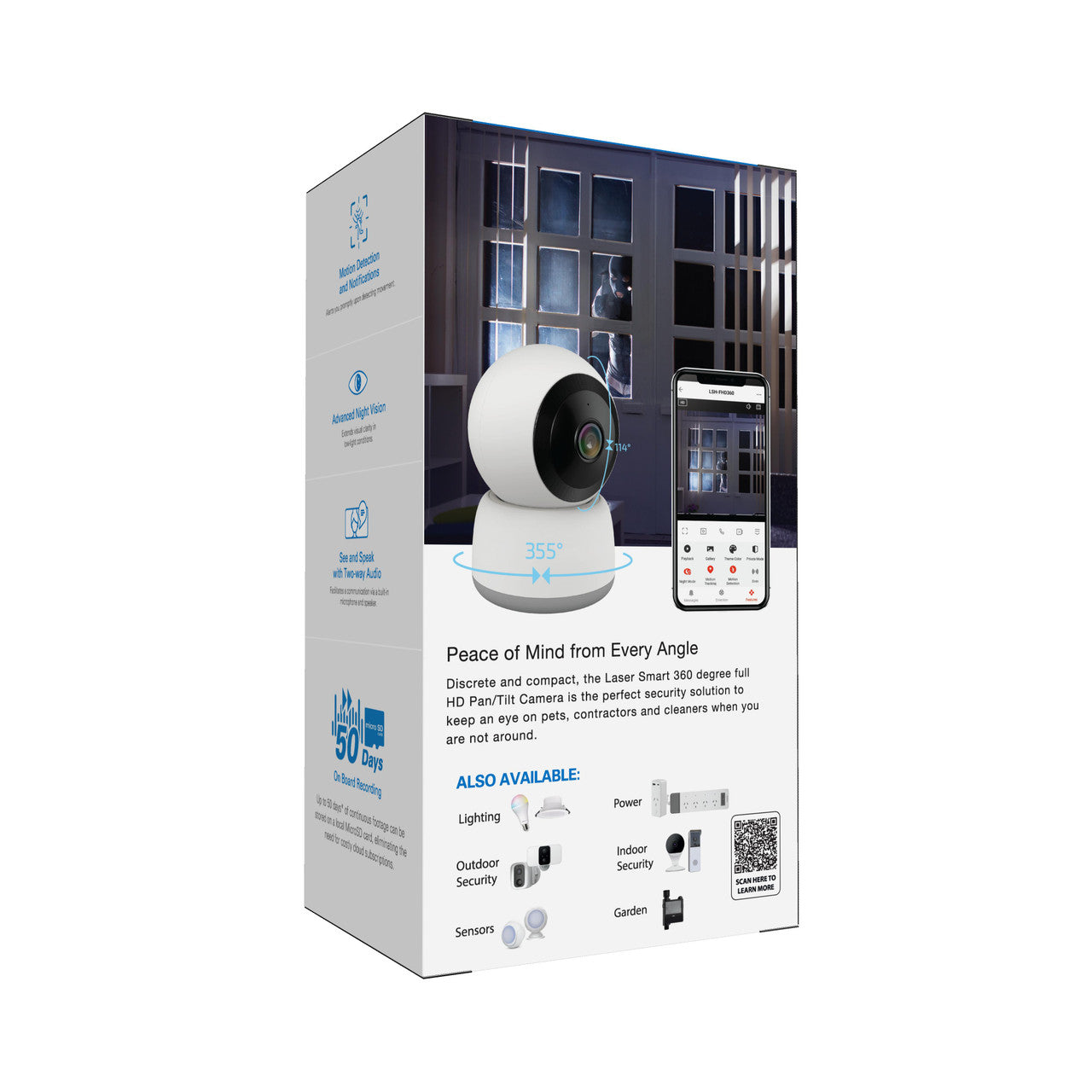 Laser Full HD Indoor Camera with Pan, Tilt & Two-Way Audio (Black)