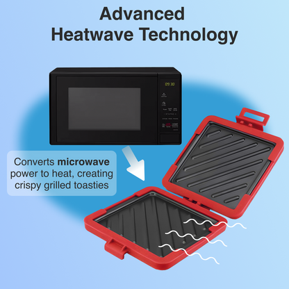 Laser Microwave Toastie Maker with Heatwave Tech (Red)