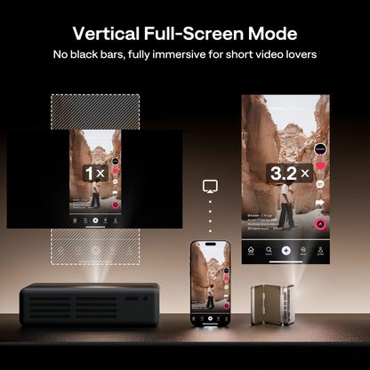 Aurzen ZIP Tri-Fold Portable Projector Gold