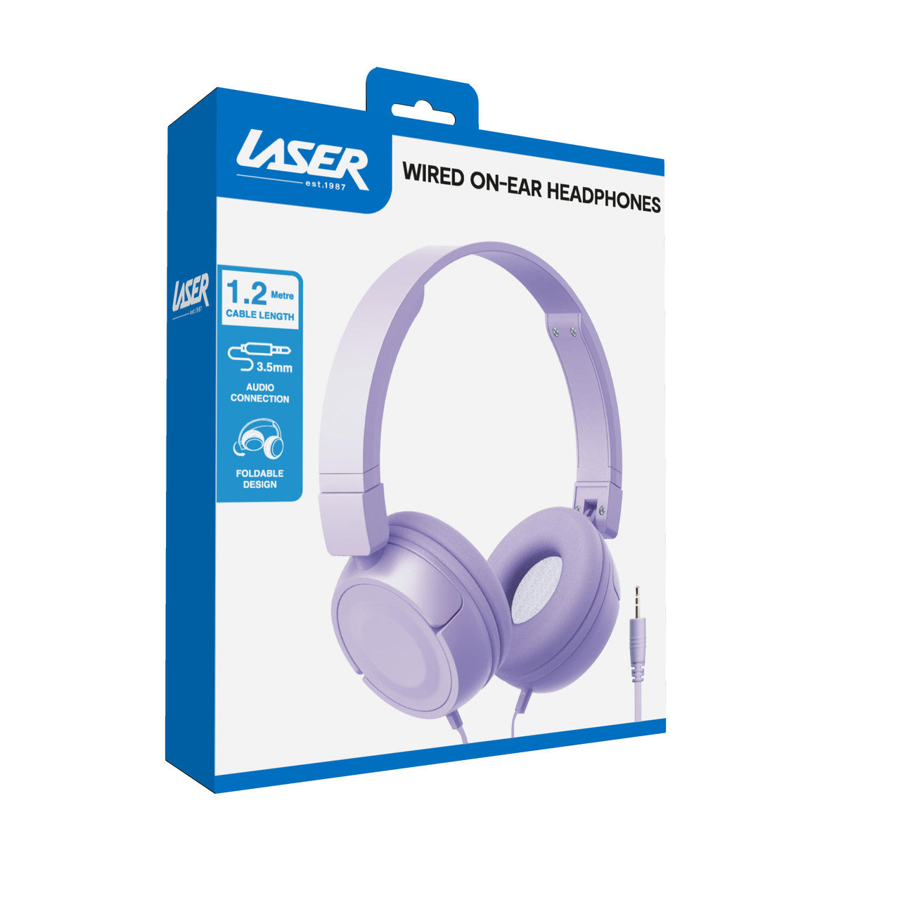 Laser Wired On-Ear Headphones (Lilac)
