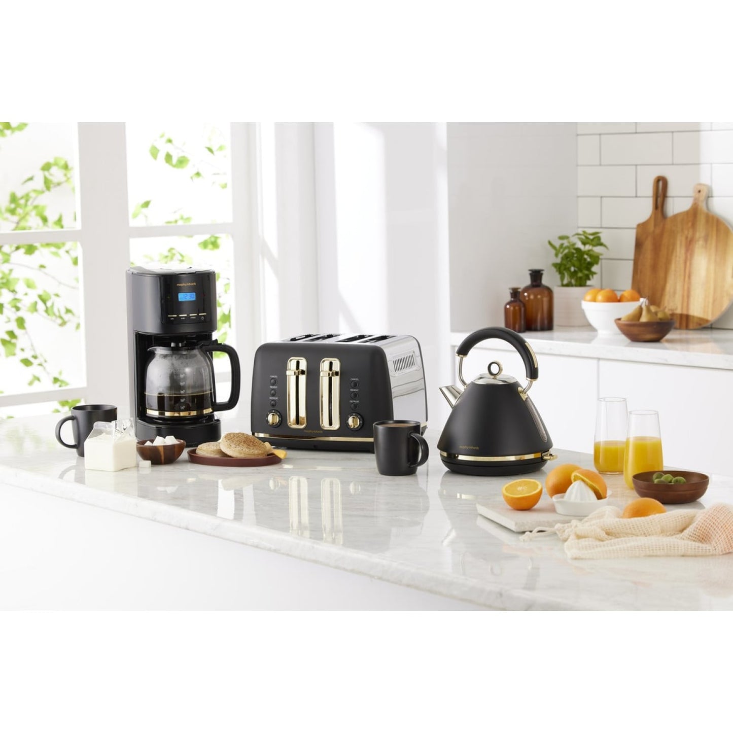 Morphy Richards Ascend Soft Gold Black 4 Slice Toaster with Variable Browning