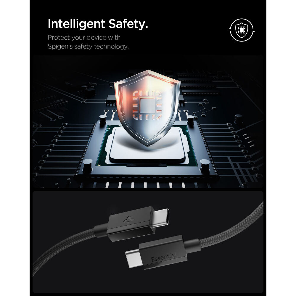 Spigen USB C to USB C 60W 480Mbps EB6015CC 1M Cable (Black)