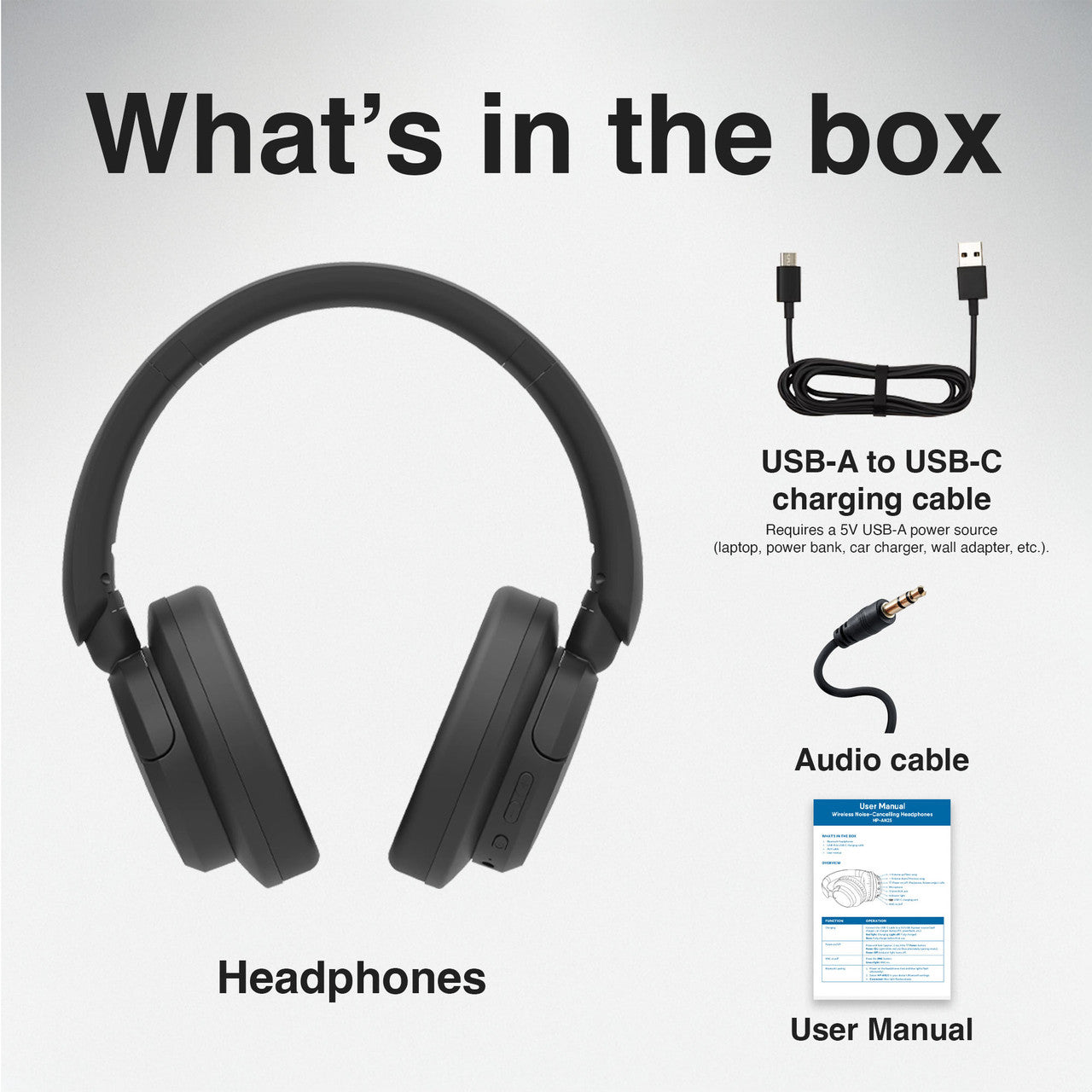 Laser Active Noise Cancelling Bluetooth Headphones (Black)