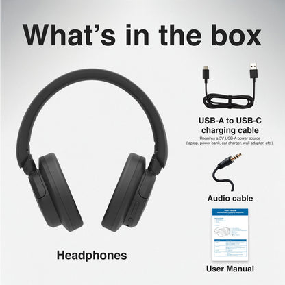 Laser Active Noise Cancelling Bluetooth Headphones (Black)