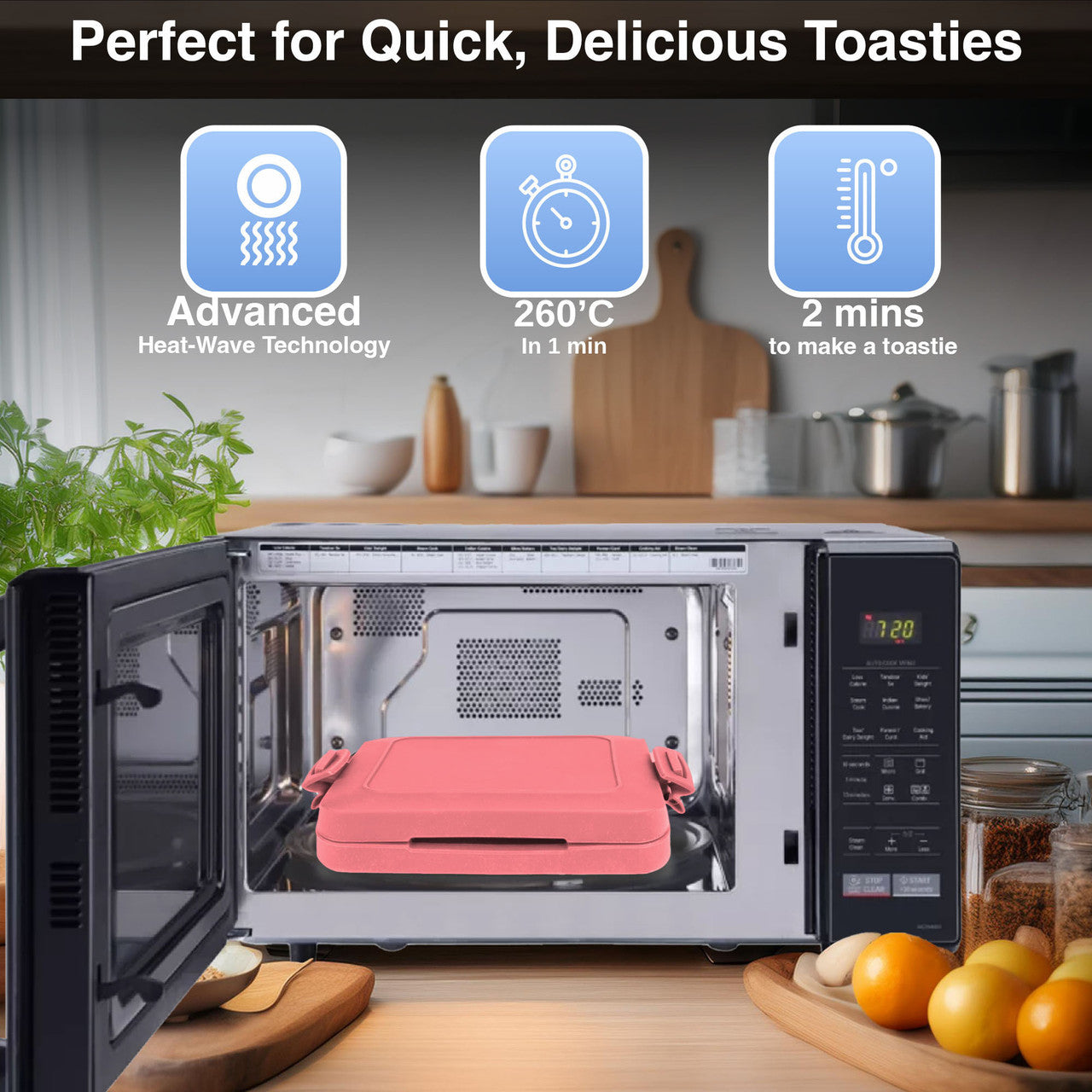 Laser Heatwave Tech Microwave Toastie Maker (Pink)