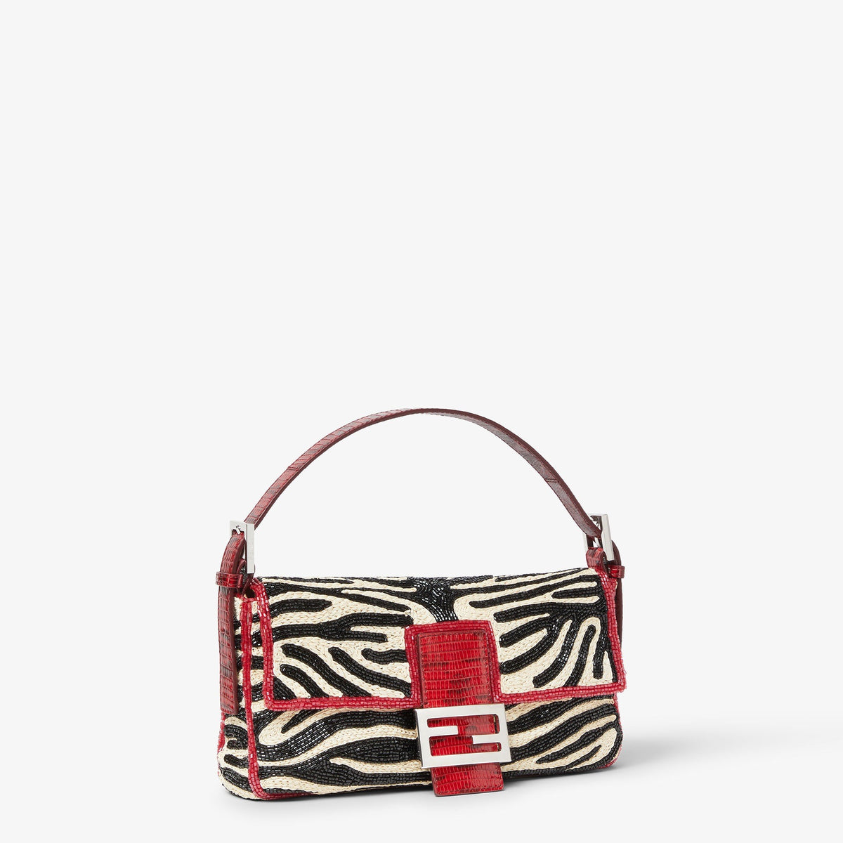 Baguette 26424 Raffia and Bead Re Edition Bag