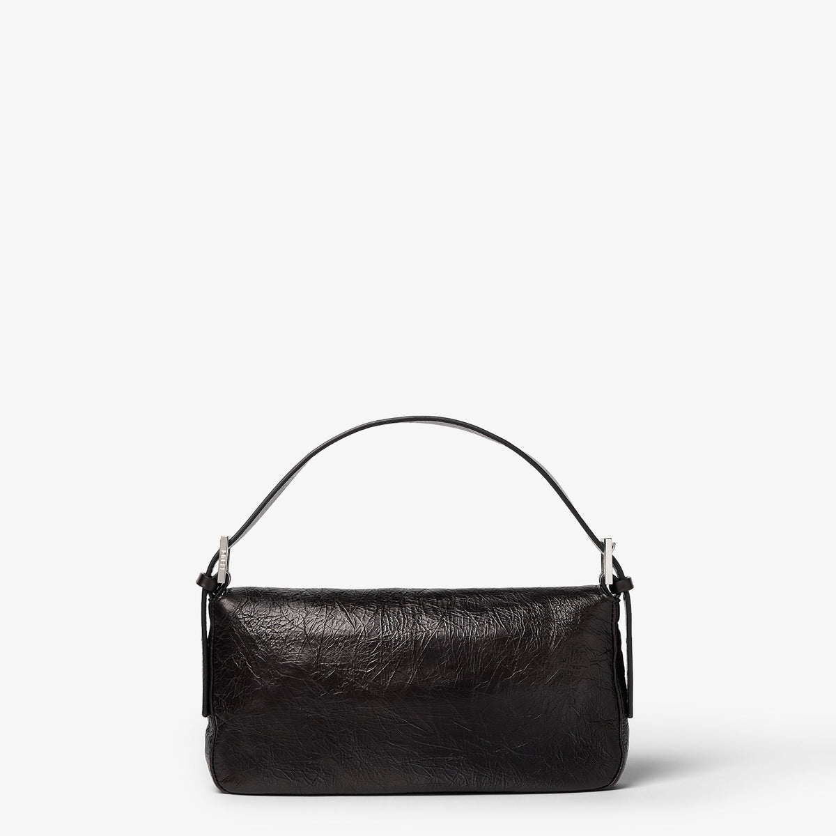 Baguette 26424 Crackled Black Leather Bag