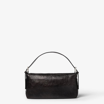 Baguette 26424 Crackled Black Leather Bag