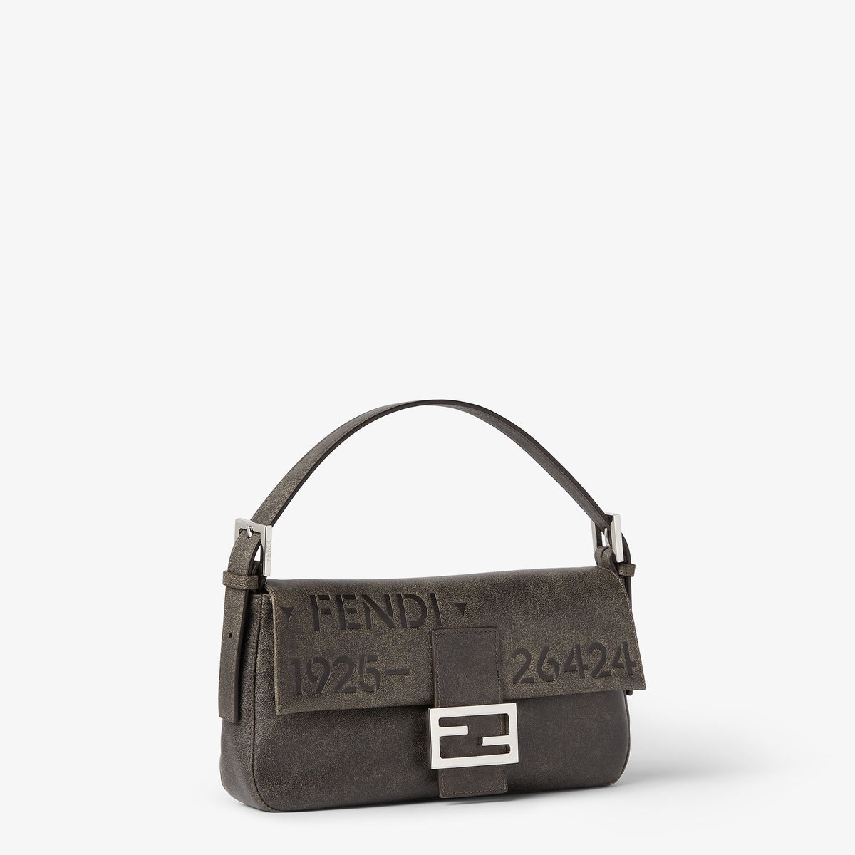 Baguette 26424 Black Leather Stencil Print Bag