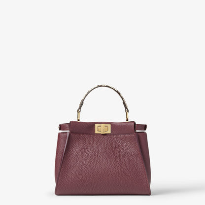 Peekaboo Mini Burgundy Cuoio Romano Leather Bag