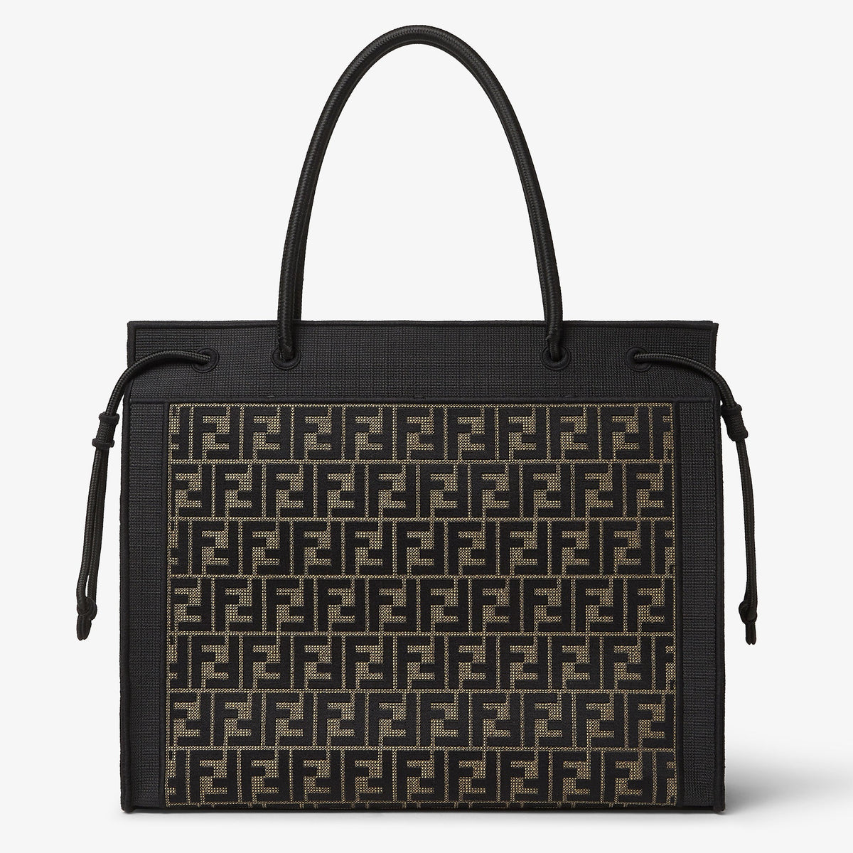 Fendi Magic Shopper Large Brown FF Embroidered Fabric Shopper