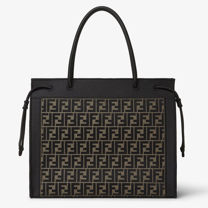Fendi Magic Shopper Large Brown FF Embroidered Fabric Shopper