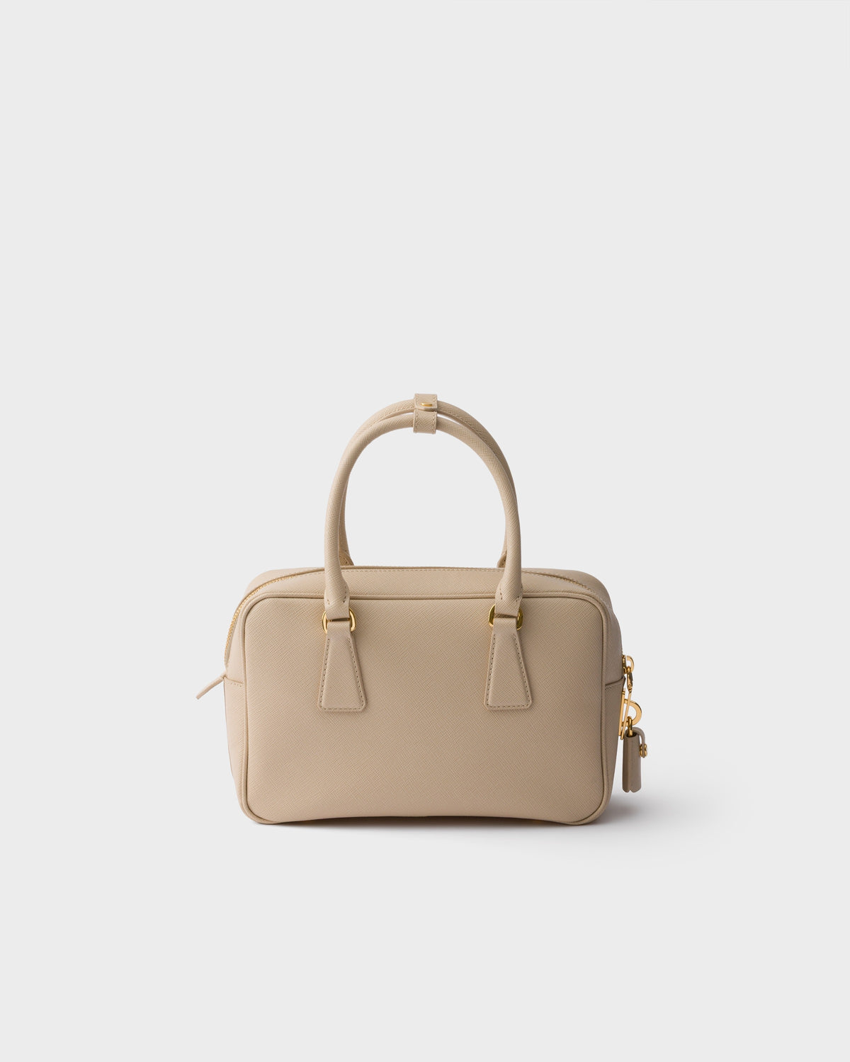 Prada Small Saffiano leather top-handle bag - Travertine Stone - back