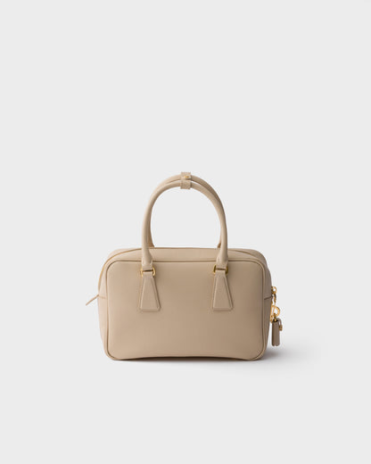 Prada Small Saffiano leather top-handle bag - Travertine Stone - back