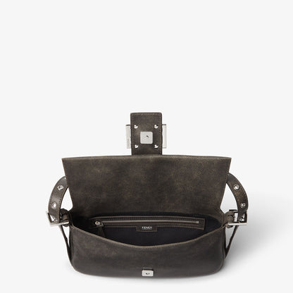 Baguette 26424 Black Leather Stencil Print Bag