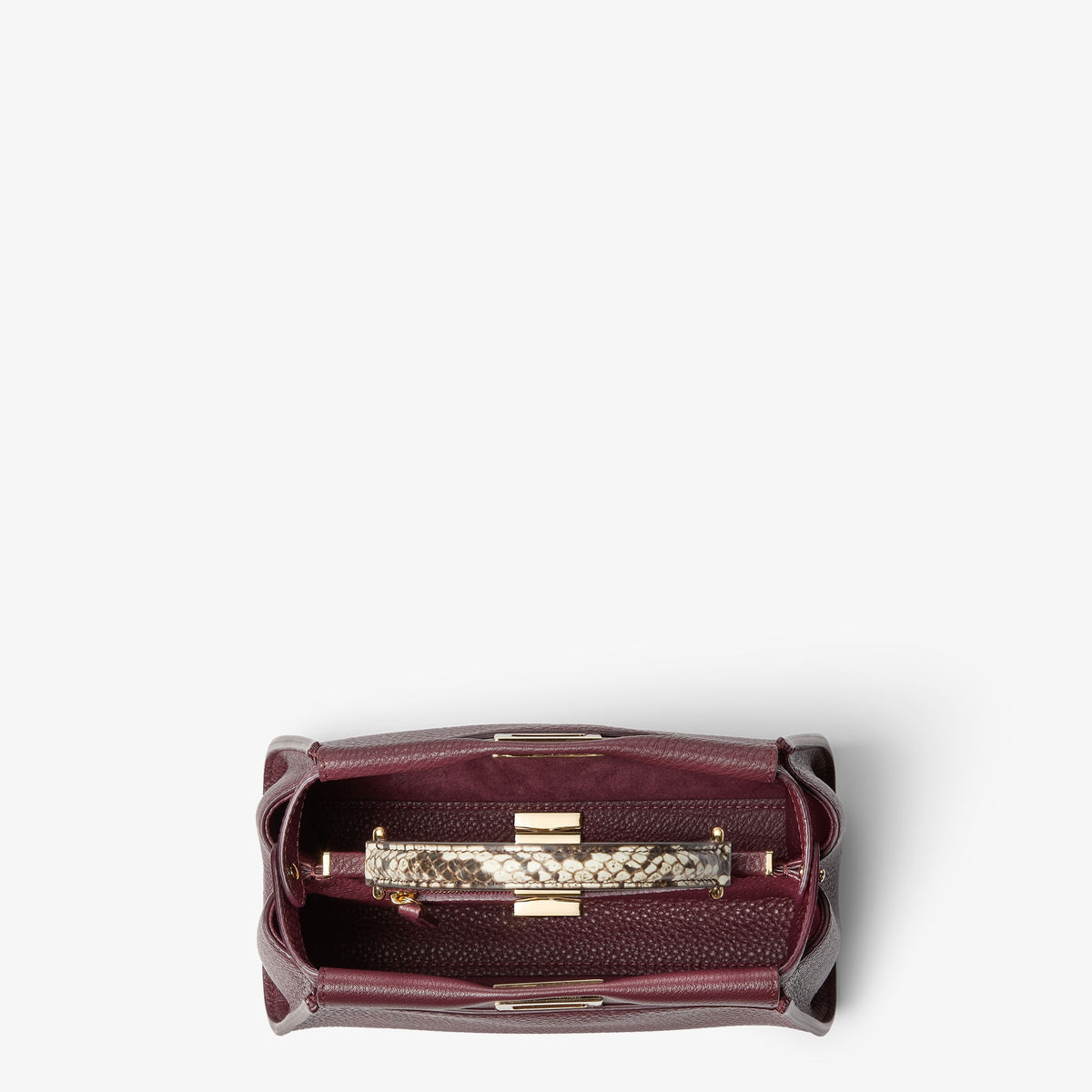 Peekaboo Mini Burgundy Cuoio Romano Leather Bag