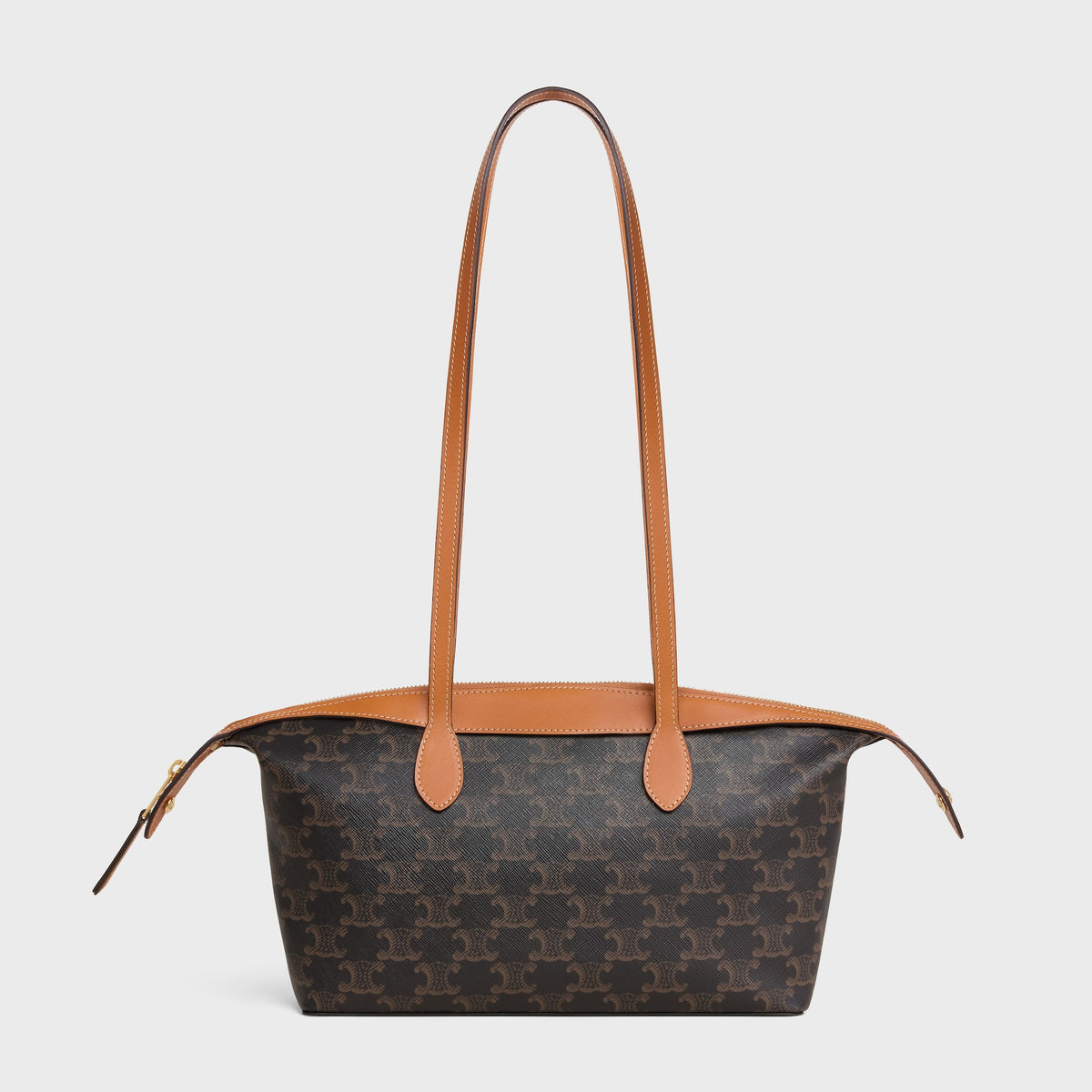 Small Duffle Bag in Triomphe Canvas and Natural Calfskin