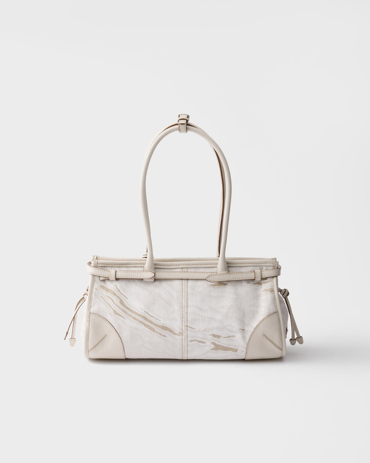 Prada Bonnie medium printed linen and leather handbag