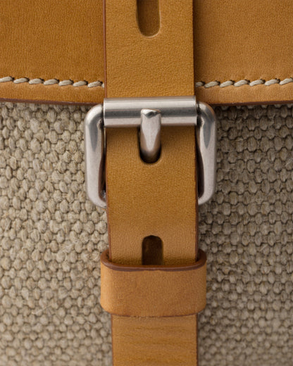 Prada Bonnie medium linen and leather handbag