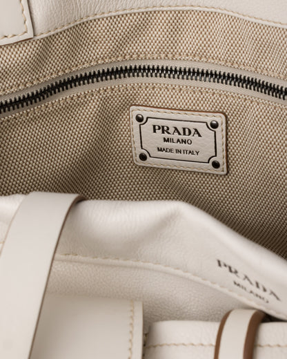 Prada Route large leather tote bag