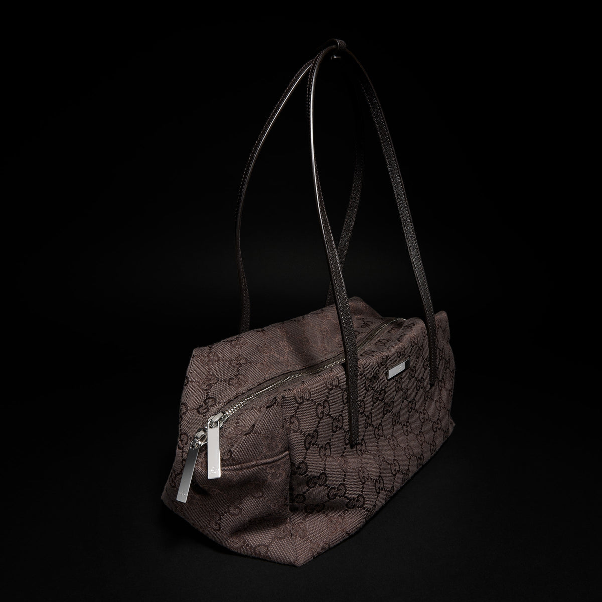 Gucci Melrose medium boston bag in dark brown GG canvas - interior view