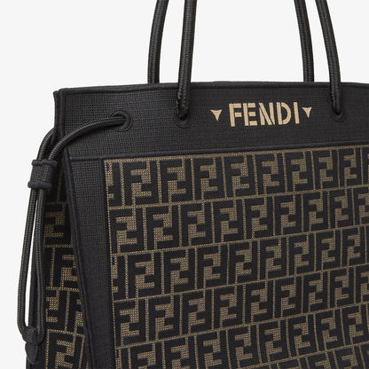 Fendi Magic Shopper Large Brown FF Embroidered Fabric Shopper