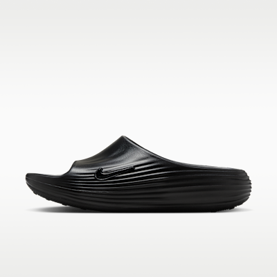 Nike ReactX Rejuven8 Slides Black/Black HV4479-001 lateral logo view