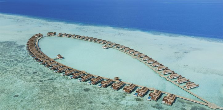 Pullman Maldives Maamutaa overwater villa aerial view