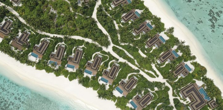 Pullman Maldives Maamutaa beach villas aerial view