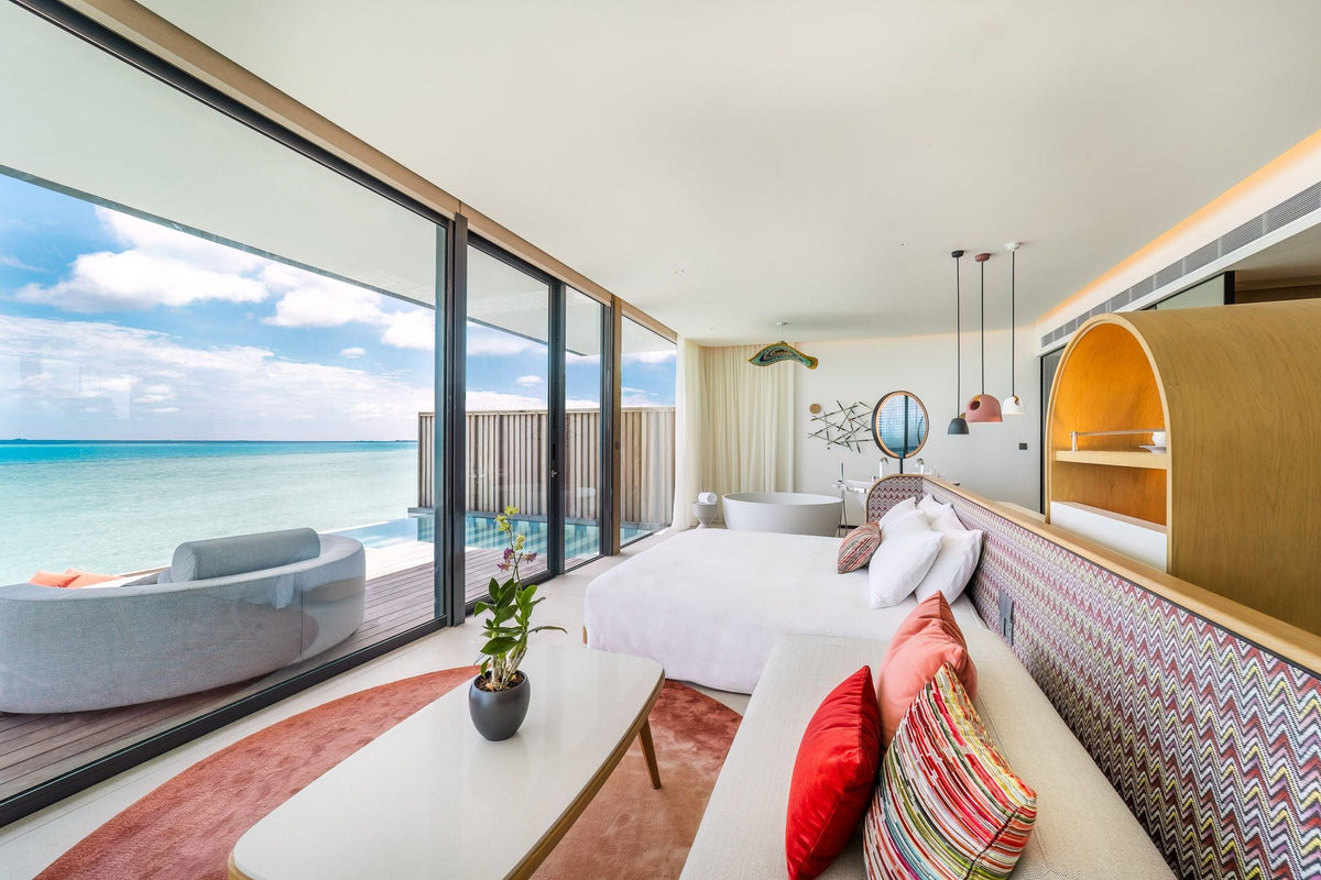 SO Maldives overwater pool villa interior