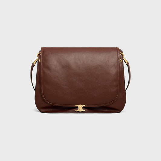 Soft Triomphe Besace in Supple Shiny Lambskin